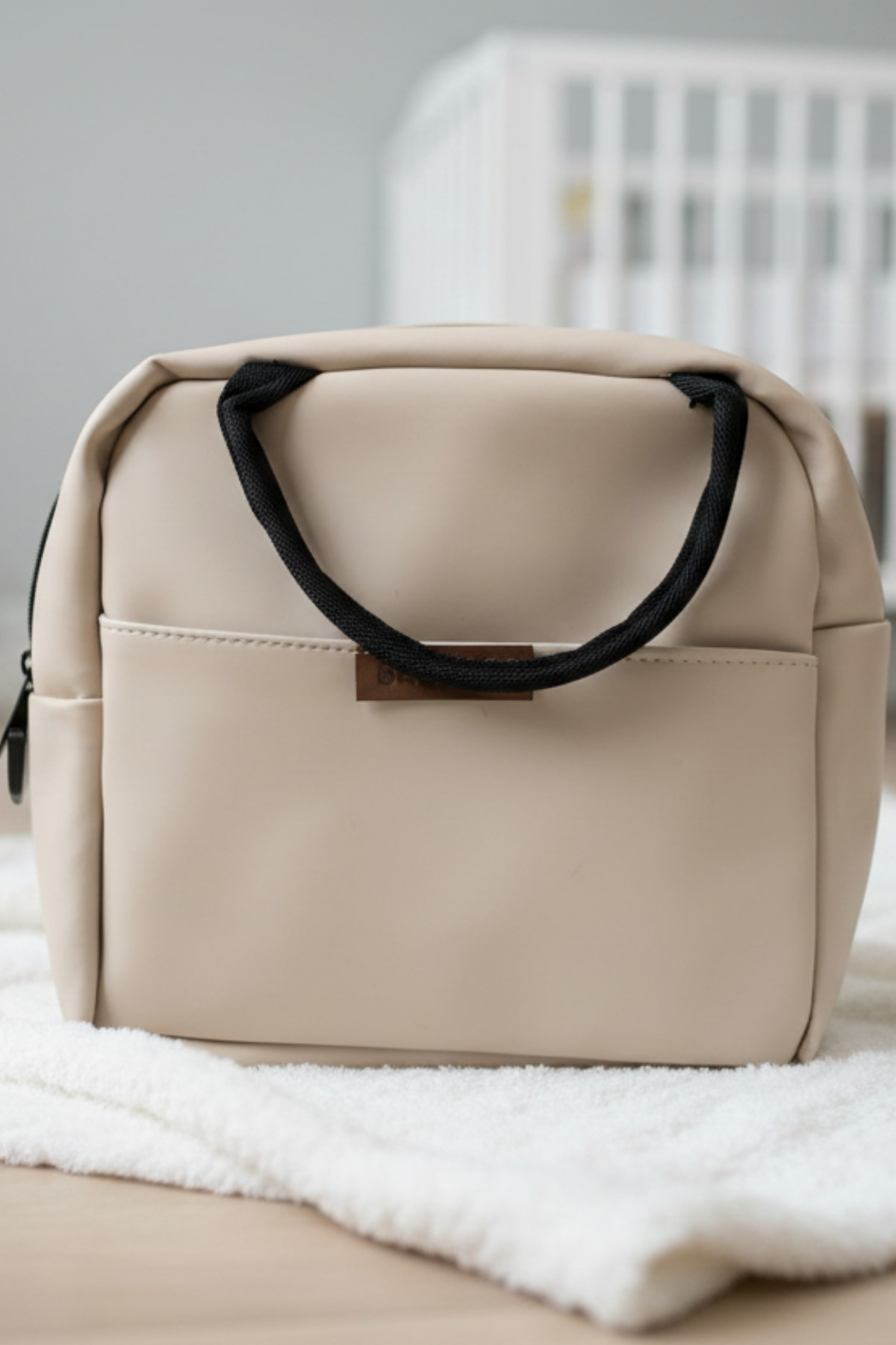 Bagimoo Isı Yalıtımlı Su Geçirmez Termal Çanta Yemek Taşıma Beslenme Çantası Askılı Bej Suni Deri fotoğrafı 3 (önizleme)