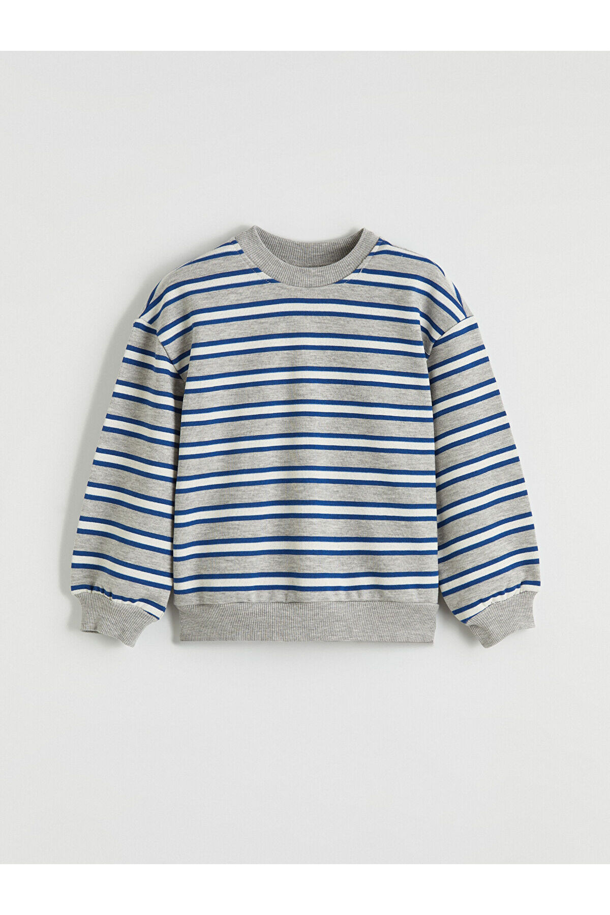 LC Waikiki Nevaa Collection Gri Bisiklet Yaka Çizgili Erkek Çocuk Sweatshirt fotoğrafı 2 (önizleme)