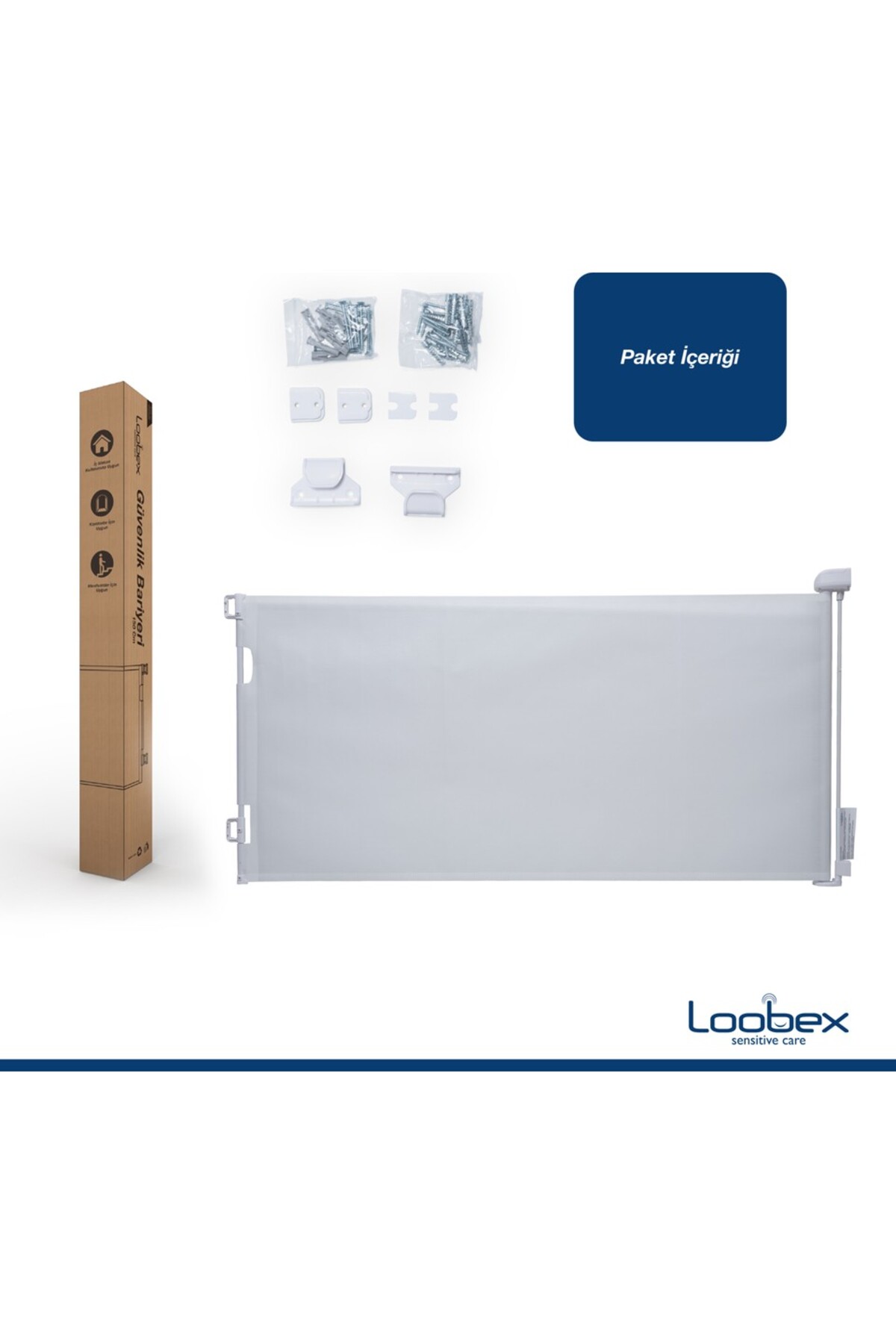 Loobex Katlanabilir Çocuk ve Evcil Hayvan Güvenlik Kapısı ve Merdiven Bariyeri 150 cm BEYAZ (86*150) fotoğrafı 6 (önizleme)