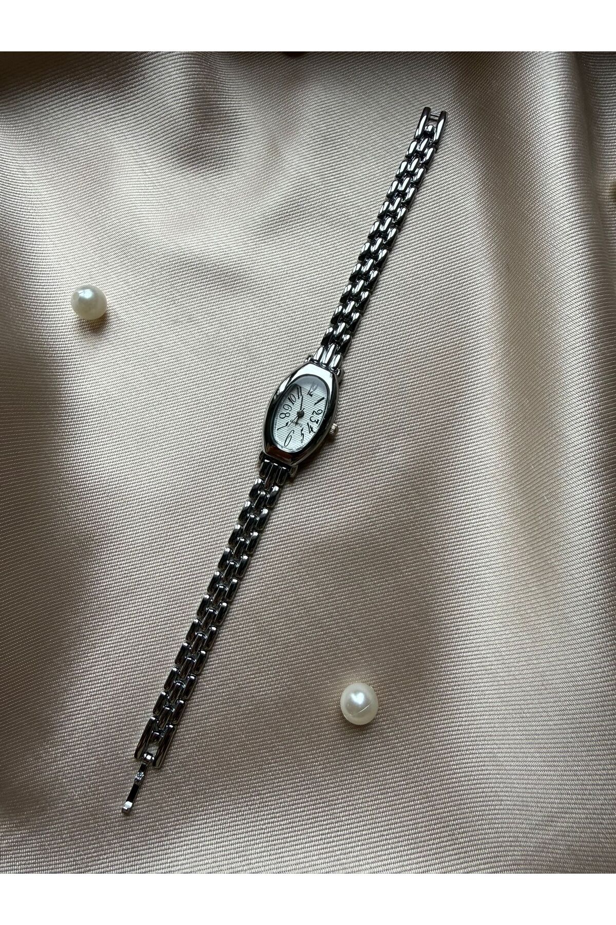 rubsey Retro Minimal Metal Kordon Vintage Kadın Kol Saati görsel 8