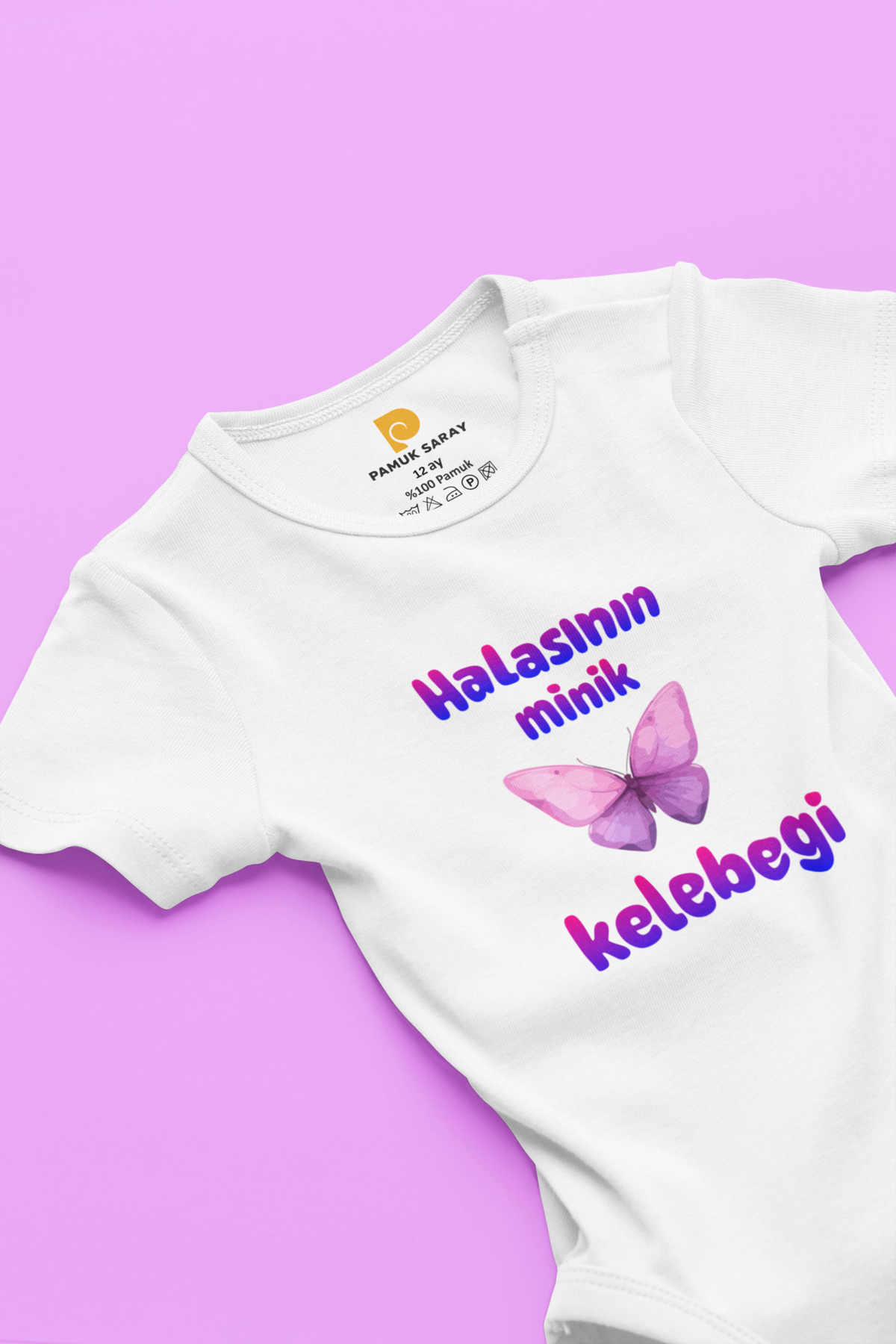 100% Organic Cotton Aunt's Little Butterfly Printed Short Sleeve Snap Fastener Baby Bodysuit Bodysuit Snapsuit