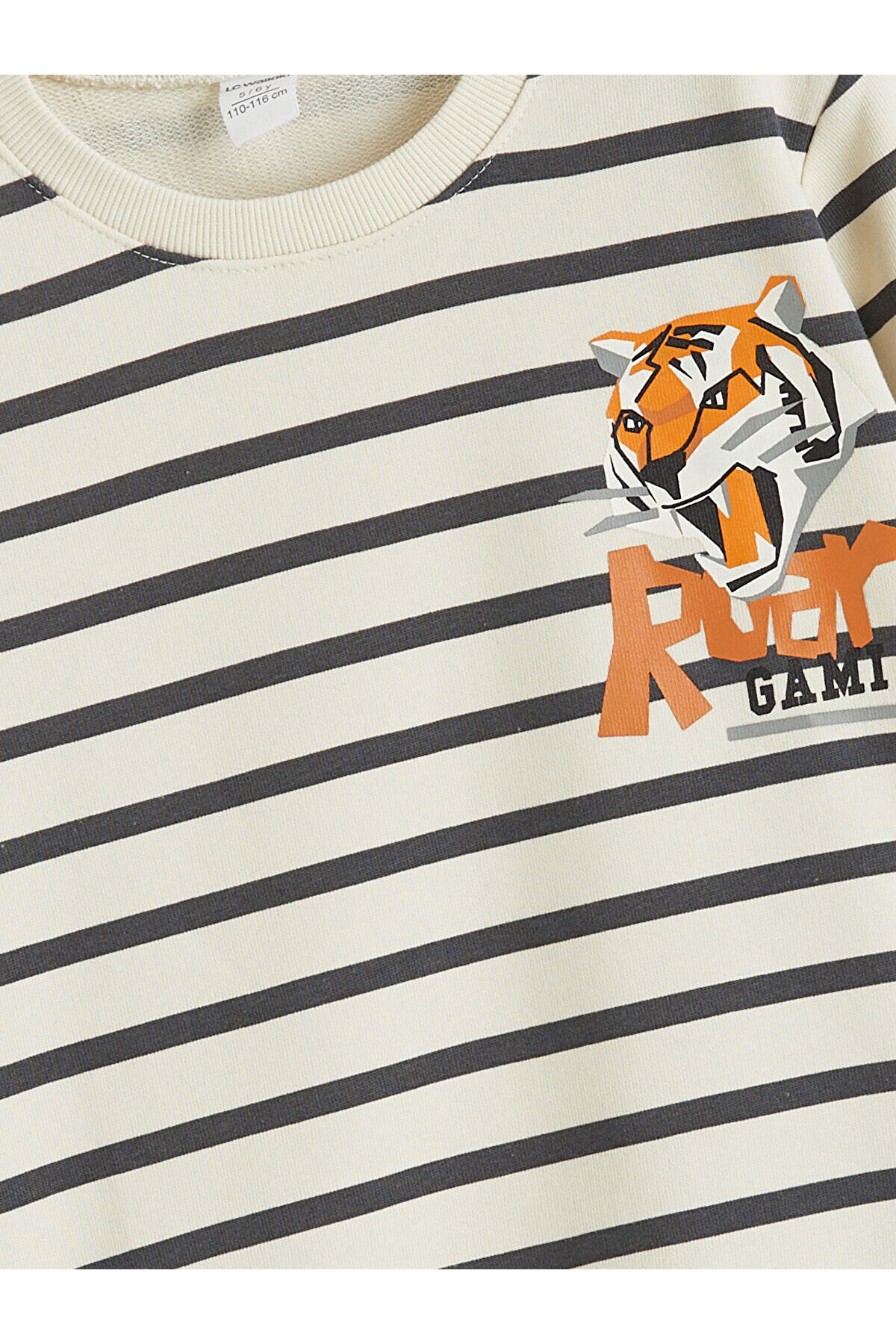 LC Waikiki Nevaa Collection Bej Baskılı Erkek Çocuk Sweatshirt 2'li fotoğrafı 3 (önizleme)