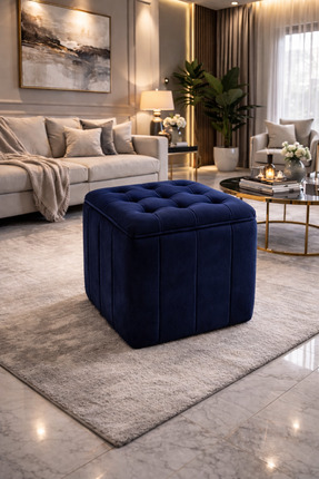 Tasarım Kapitoneli dilimli “Modern Kare Puf | Ayak Dinlendirme Taburesi | Dek...