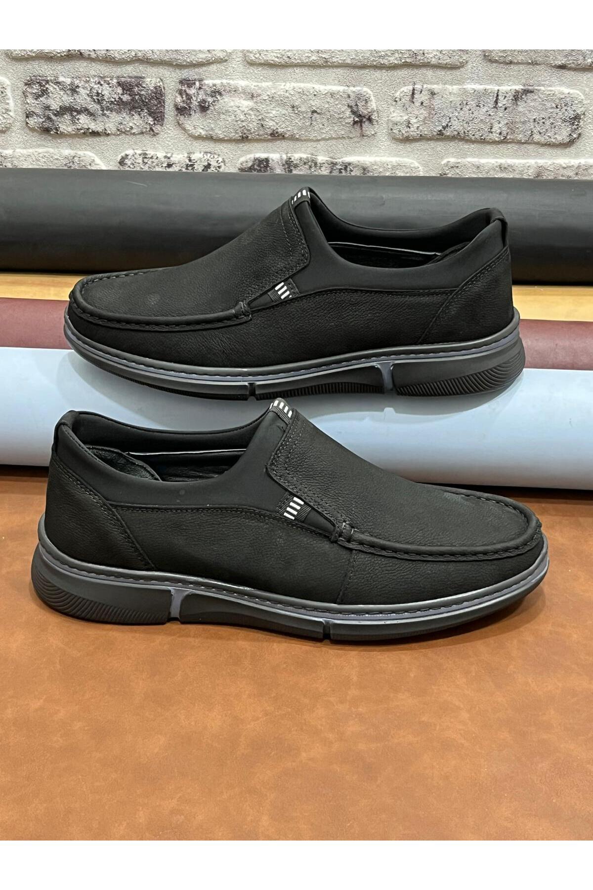 Derilax  Hakiki Nubuk Deri Büyük Numara 45-46-47 Baykara Hafif Yumuşak Erkek Ayakkabı - Görsel 3