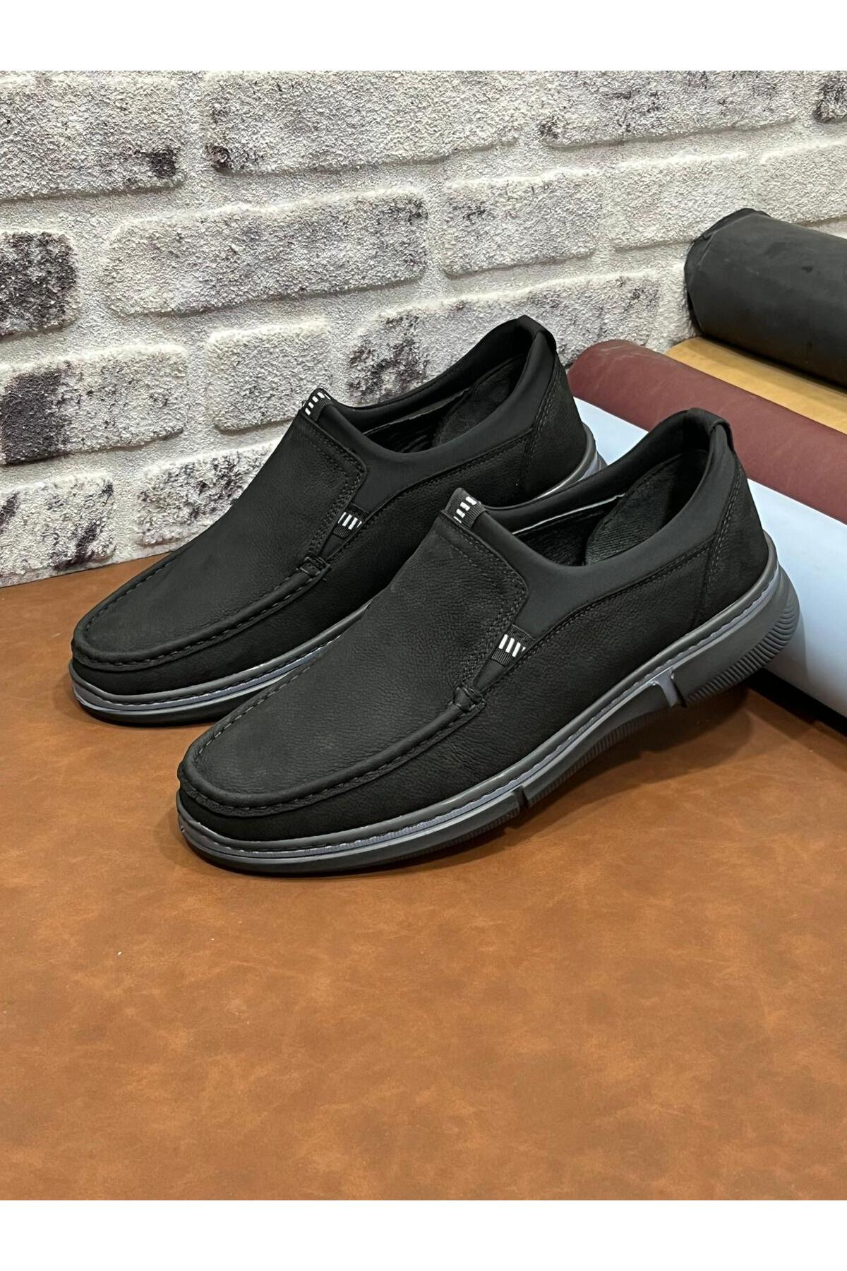 Derilax  Hakiki Nubuk Deri Büyük Numara 45-46-47 Baykara Hafif Yumuşak Erkek Ayakkabı - Görsel 2