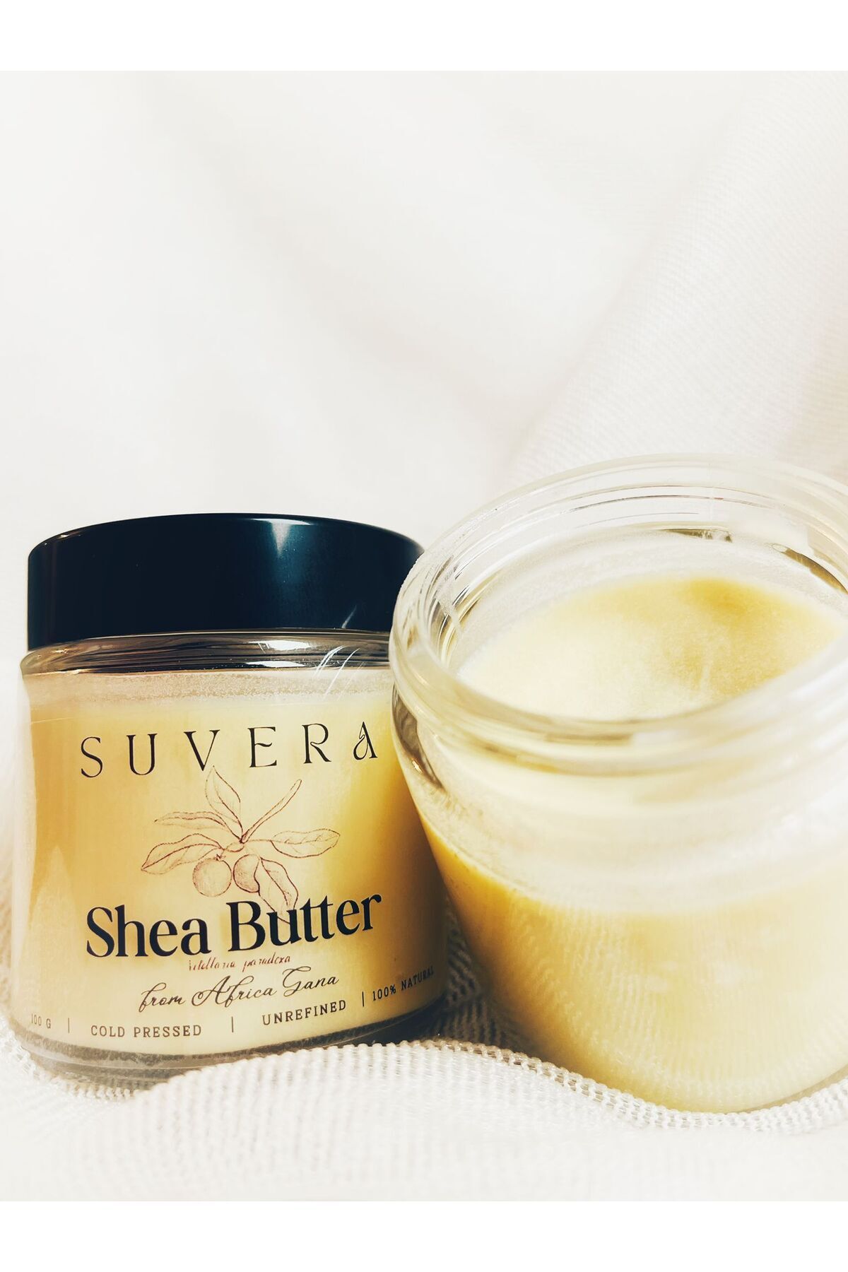 Suvera Doğal Shea Butter %100 Shea Yağı 100 gr Nemlendirici Vücut Bakım Kremi — SVR006