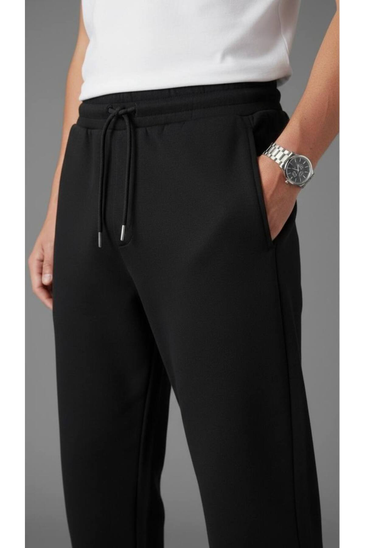 STOCX  3 İplik Şardonlu Baggy Fit Düz Paça Eşofman Altı - Görsel 5