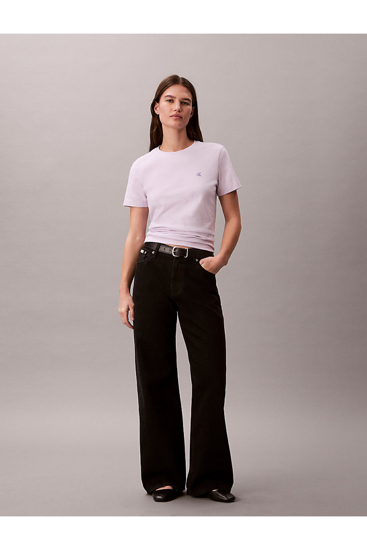 Calvin Klein Kadın SS Monogram Detaylı Bisiklet Yaka T-shirt görsel 2