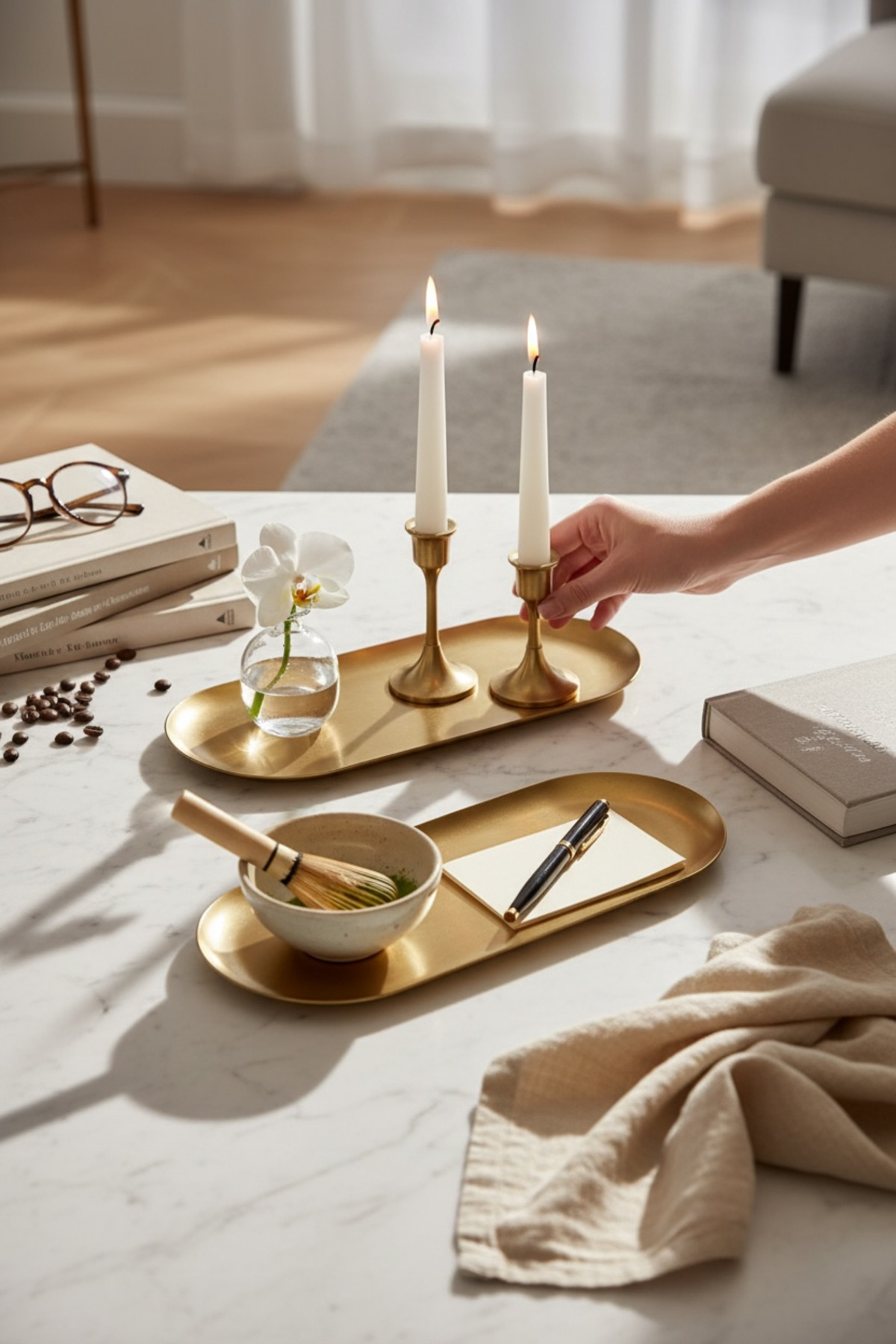 2'li Metal Gold Oval Sunum Tepsisi