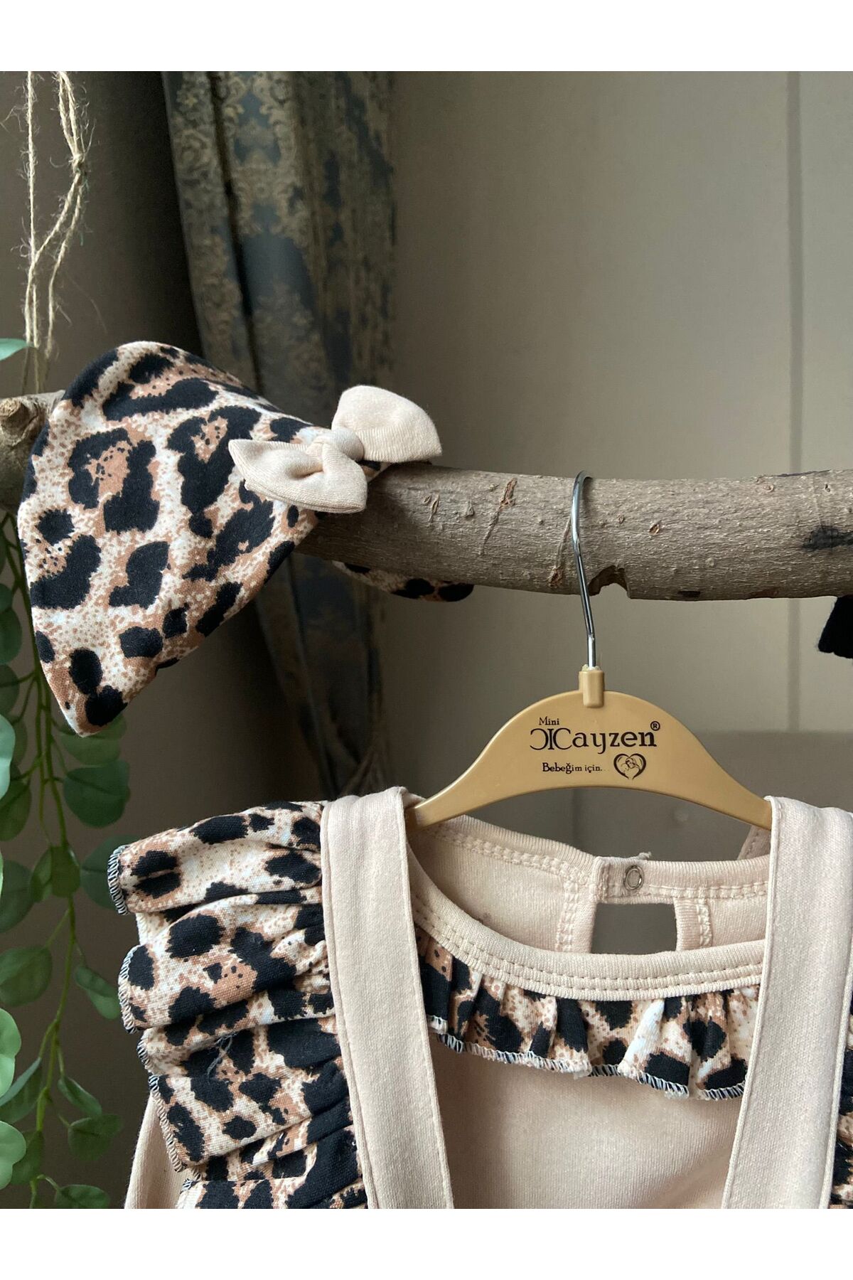 bebekstra Kız Bebek Leopar Desenli 4 lü Takım fotoğrafı 3 (önizleme)