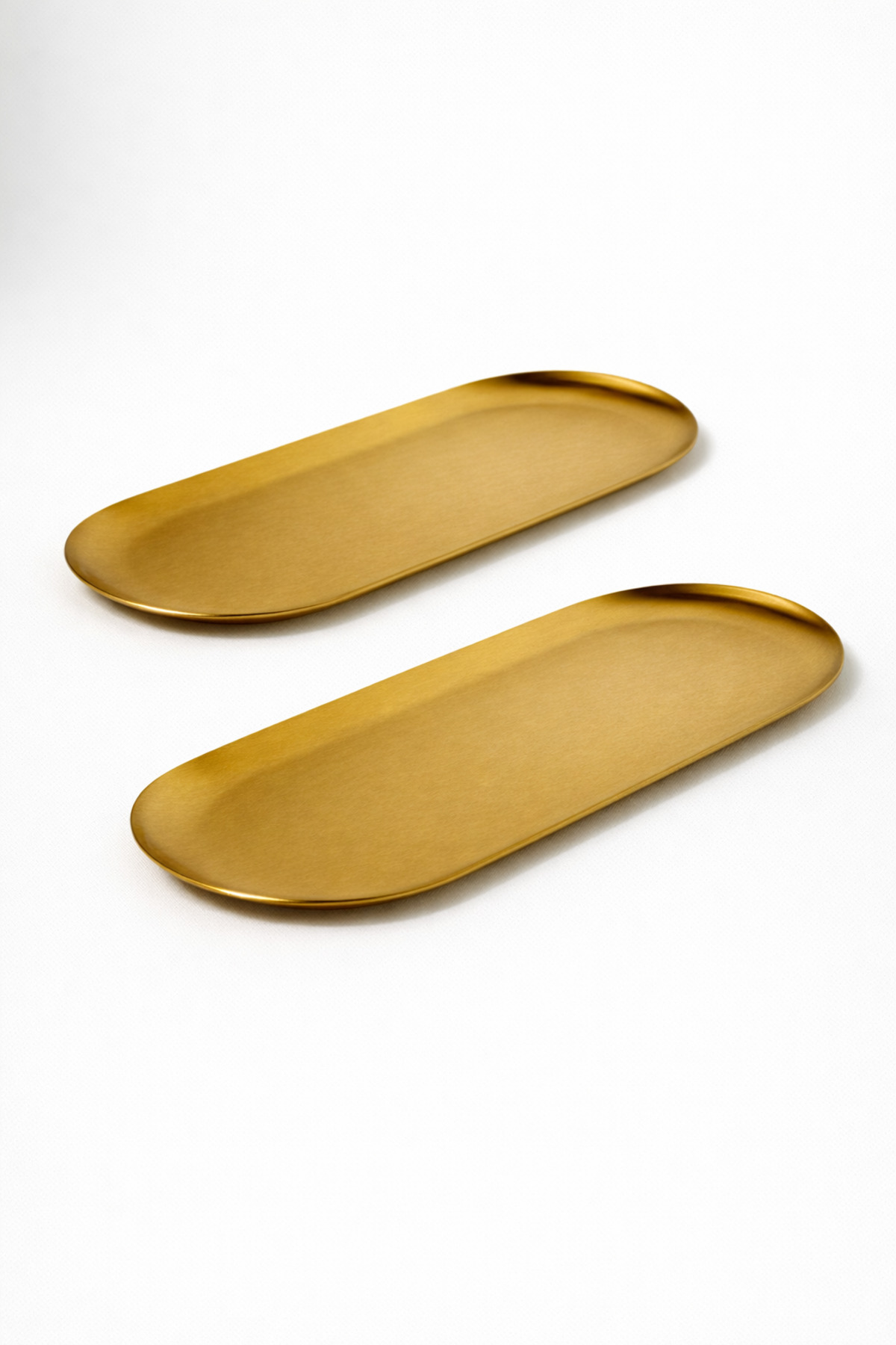 2'li Metal Gold Oval Sunum Tepsisi