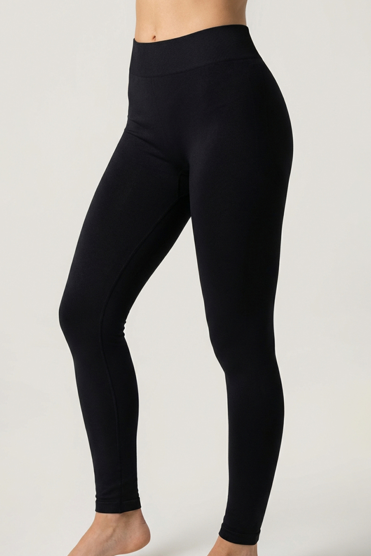 Black Seamless Leggings High Waist Wrap Seamless Breathable Stretchy