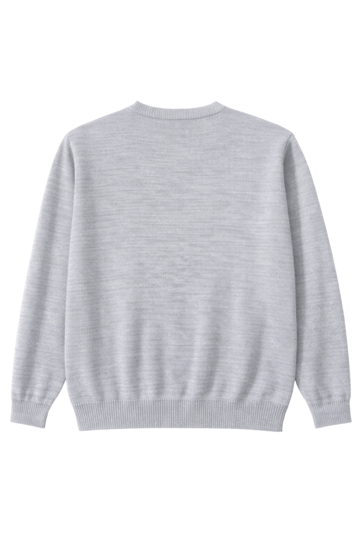 BattalModa Erkek Büyük Beden Gri Bisiklet Yaka Triko Kazak 5XL-6XL-7XL-8XL görsel 5