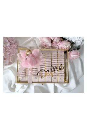 Işıltı Atalier Cam kutuda bebek cikolatası (50 adet madlen cikolatalı)