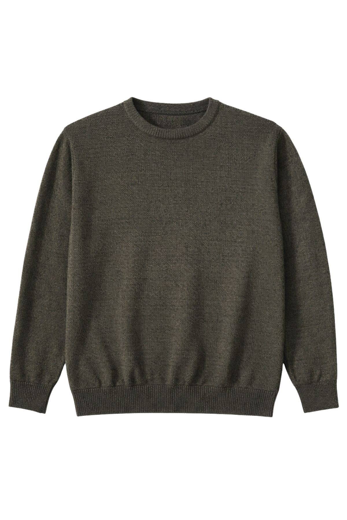 BattalModa Erkek Büyük Beden Haki Bisiklet Yaka Triko Kazak 5XL-6XL-7XL-8XL görsel 4