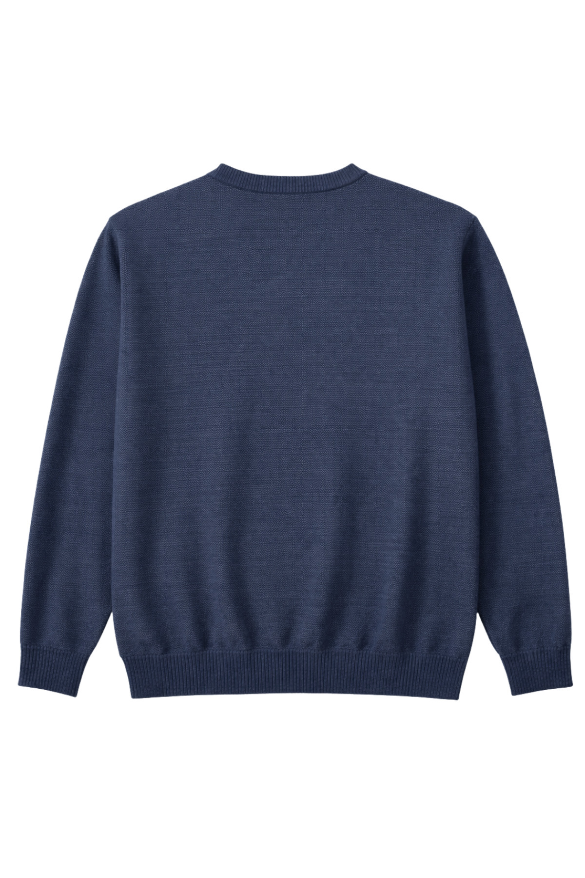 BattalModa Erkek Büyük Beden Melanj Lacivert Bisiklet Yaka Triko Kazak 5XL-6XL-7XL-8XL görsel 5