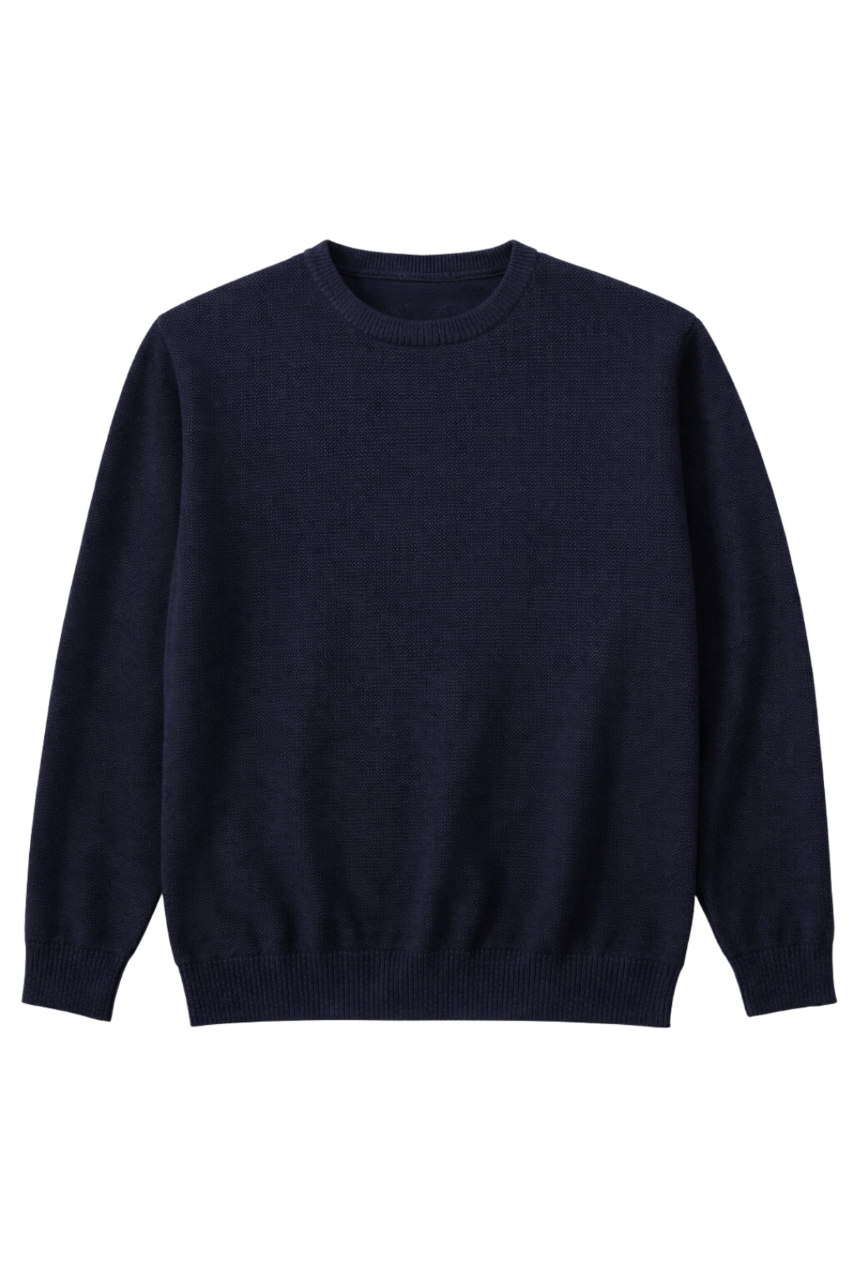 BattalModa Erkek Büyük Beden Lacivert Bisiklet Yaka Triko Kazak 5XL-6XL-7XL-8XL görsel 4