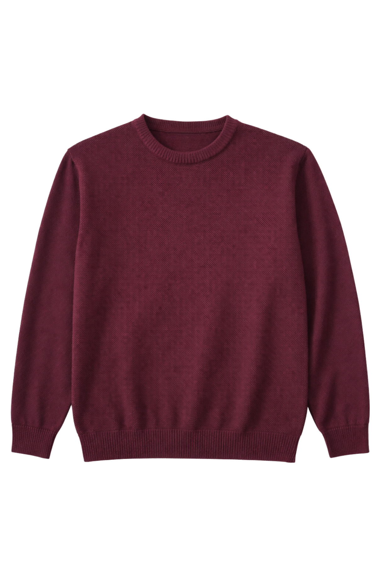 BattalModa Erkek Büyük Beden Bordo Bisiklet Yaka Triko Kazak 5XL-6XL-7XL-8XL görsel 4