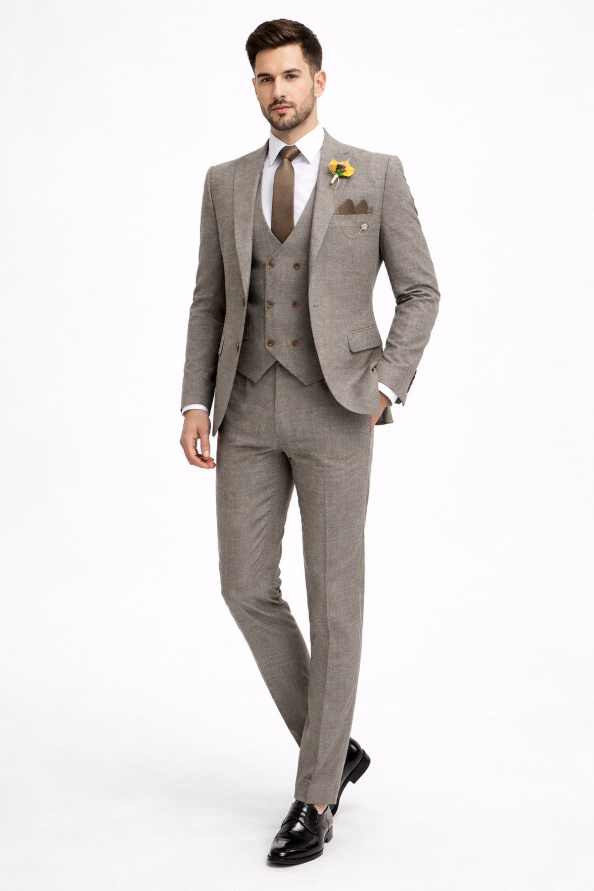 AtlasGiyim  Erkek İtalyan Kesim Yelekli Takım Elbise (2026)