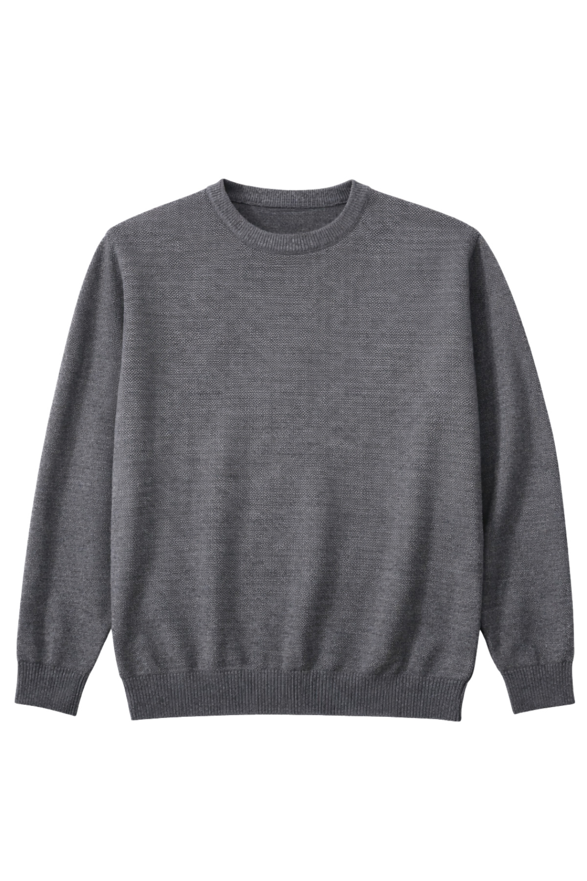 BattalModa Erkek Büyük Beden Füme Bisiklet Yaka Triko Kazak 5XL-6XL-7XL-8XL görsel 4