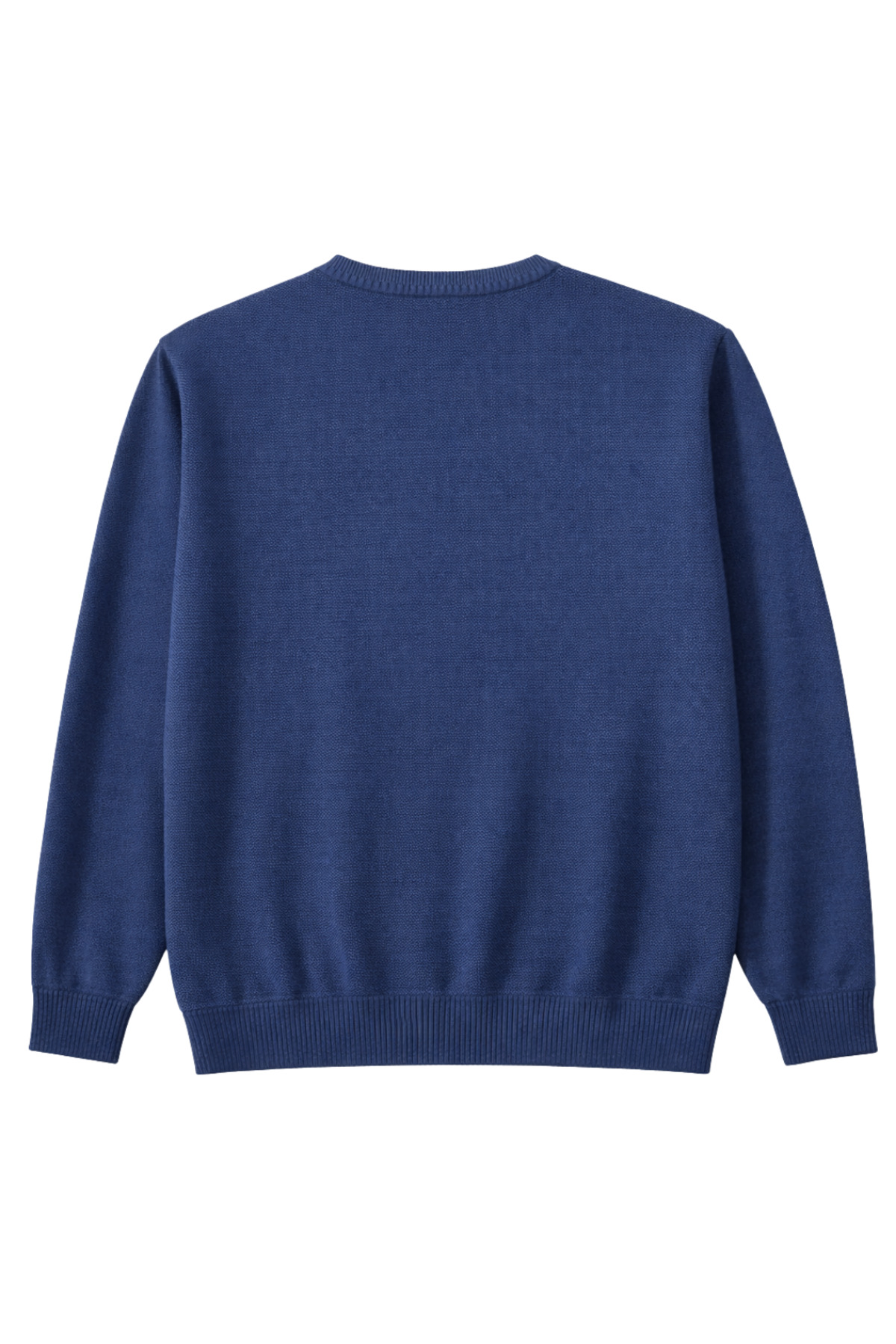 BattalModa Erkek Büyük Beden İndigo Bisiklet Yaka Triko Kazak 5XL-6XL-7XL-8XL görsel 5