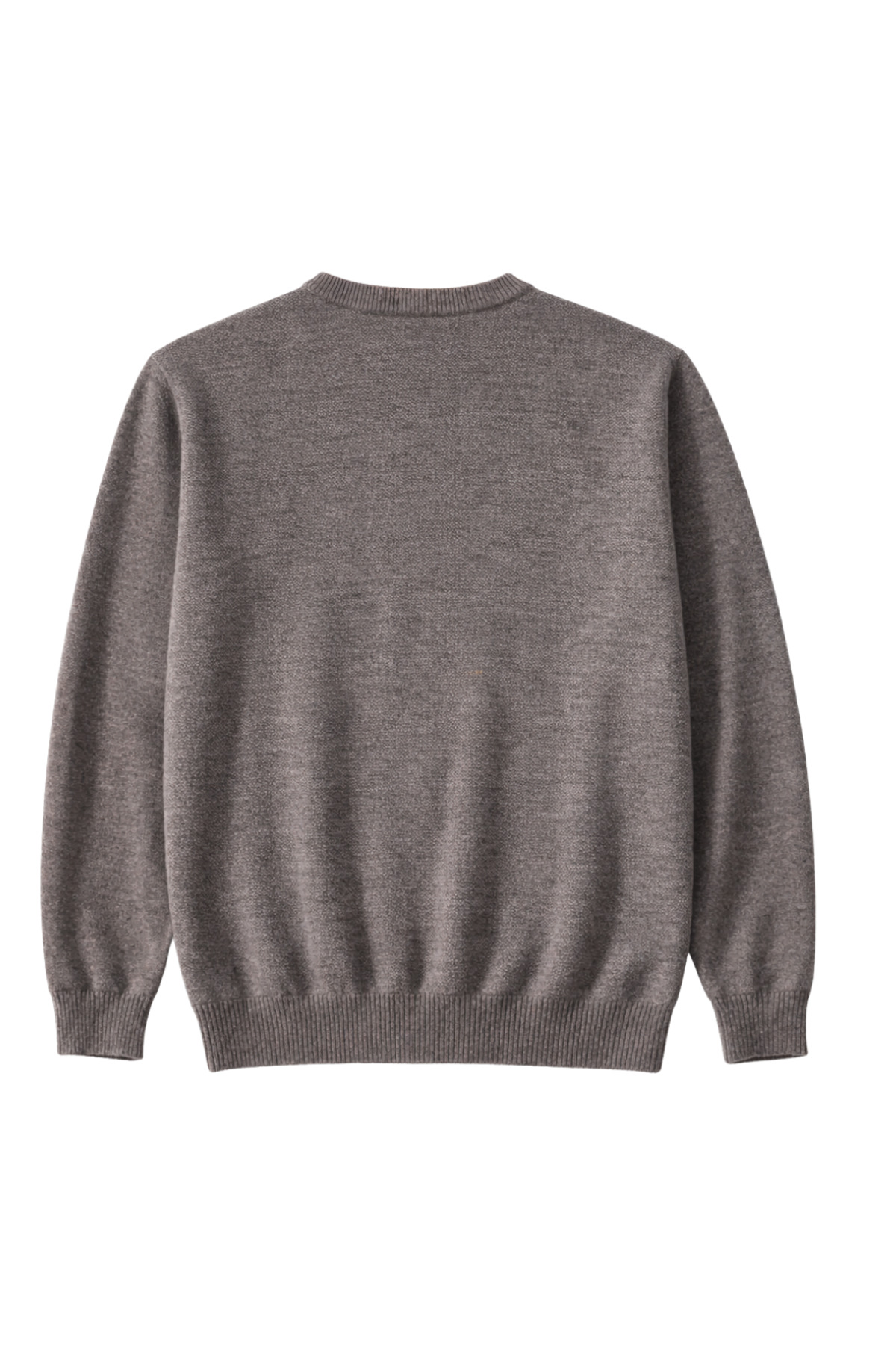 BattalModa Erkek Büyük Beden Koyu Vizon Bisiklet Yaka Triko Kazak 5XL-6XL-7XL-8XL görsel 5