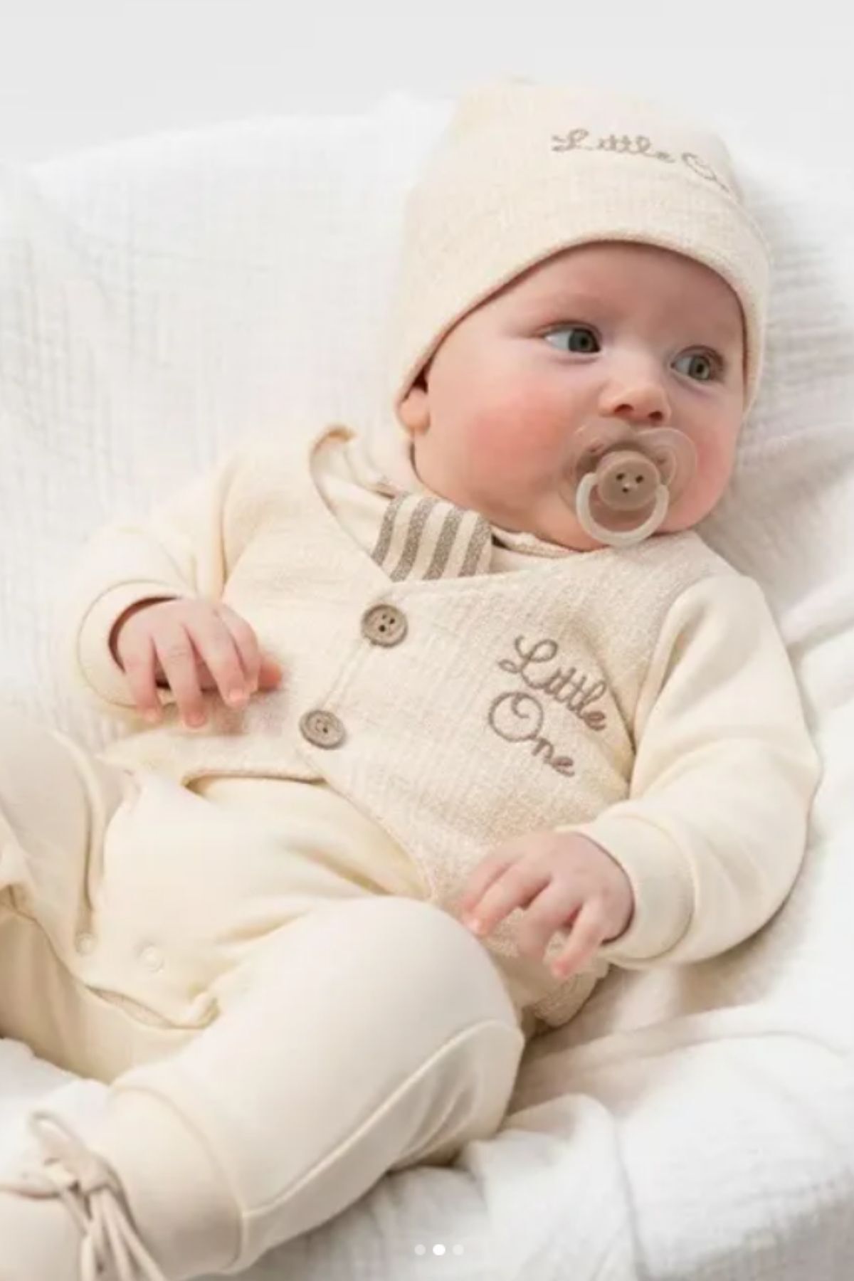 Minytrendy Erkek Bebek %100 Pamuk Konsept Yelekli Yenidoğan Tulum Mevlüt Kıyafeti Bayramlık Takım fotoğrafı 3 (önizleme)