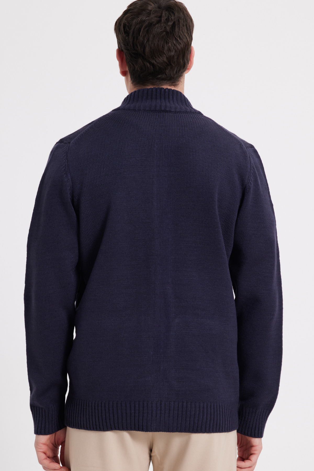 Tudors  Erkek Standart Fit Normal Kesim Fermuarlı Lacivert Hırka - Görsel 7