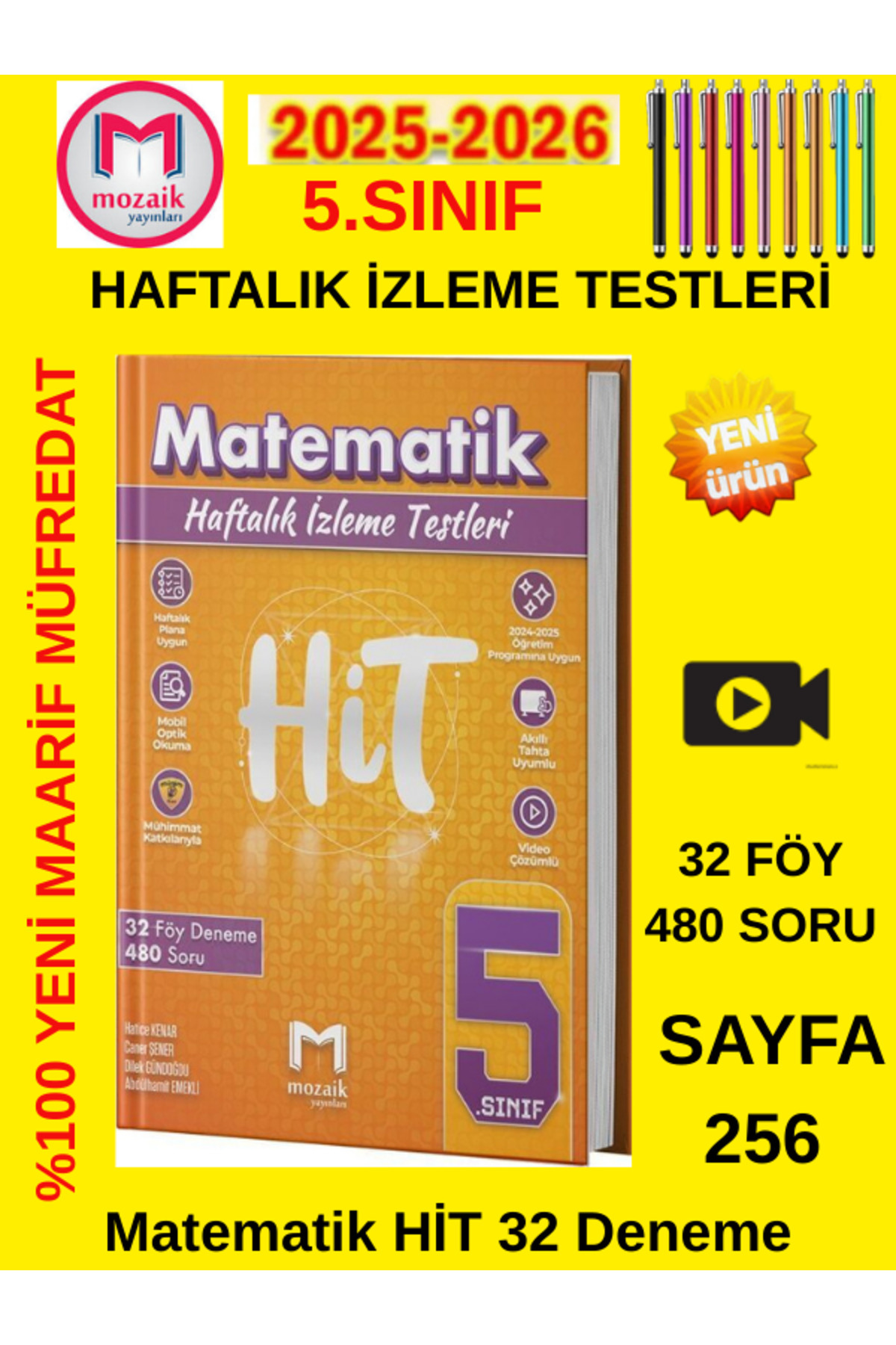 Mozaik Yayınları 2025-2026 5.Sınıf.Matematik HİT Haftalık İzleme