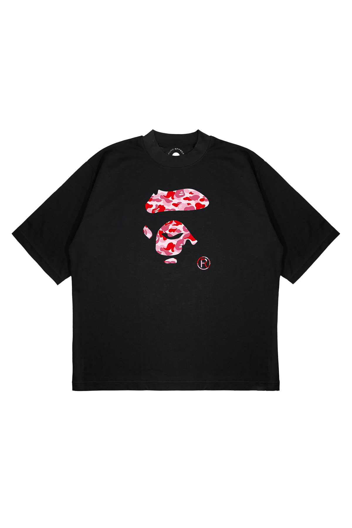 PURE EFFECT Unisex Oversize BAPE SILUET DUDAK Baskılı Boxy Fit