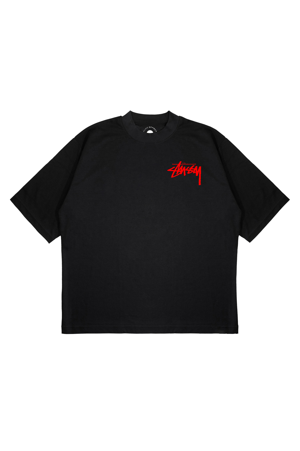 تي شيرت STUSSY STAY STRONG مطبوع بمقاس كبير للجنسين، قماش سميك (240 جرامًا لكل متر مربع)