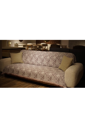 Tfnhometr Maki Çizgili Desen Pembe Koltuk Örtüsü