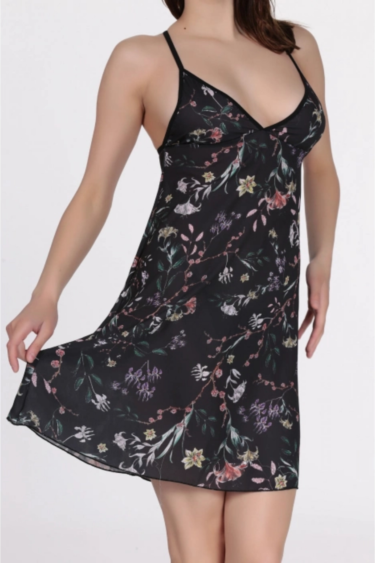 Redbead #Gecelik Çiçek Desenli Şık Rahat Kadın Gecelik