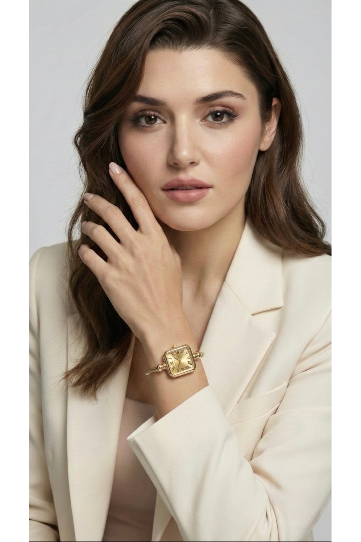 KLISHE Butik IVORY Gold Renk & Gold Kadran Çelik Kadın Saati, Old Money, Luxury, Saat Koleksiyonu 2026 görsel 2