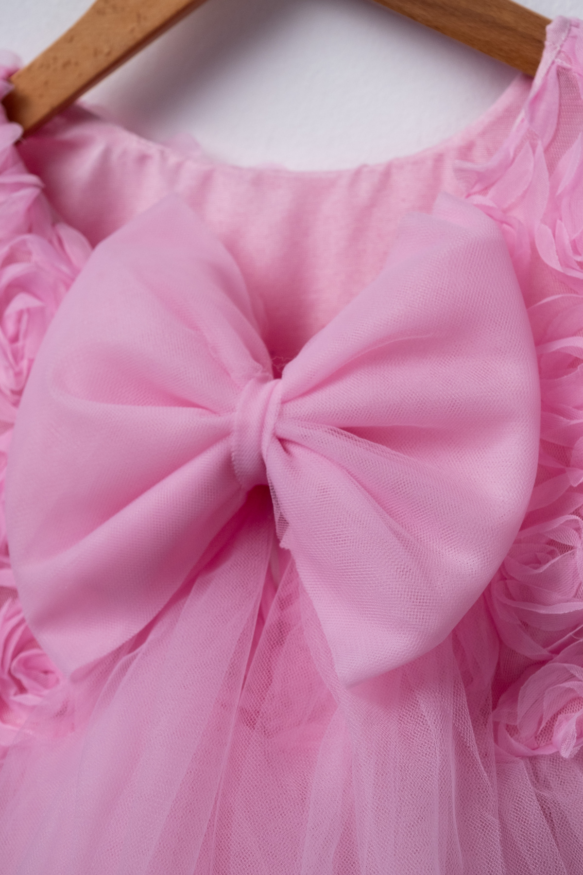 FURYATEX Kız Çocuk Çiçekli Tül Prenses Elbise – 3D Gül Aplikeli Doğum Günü Özel Gün Parti Elbisesi fotoğrafı 4 (önizleme)