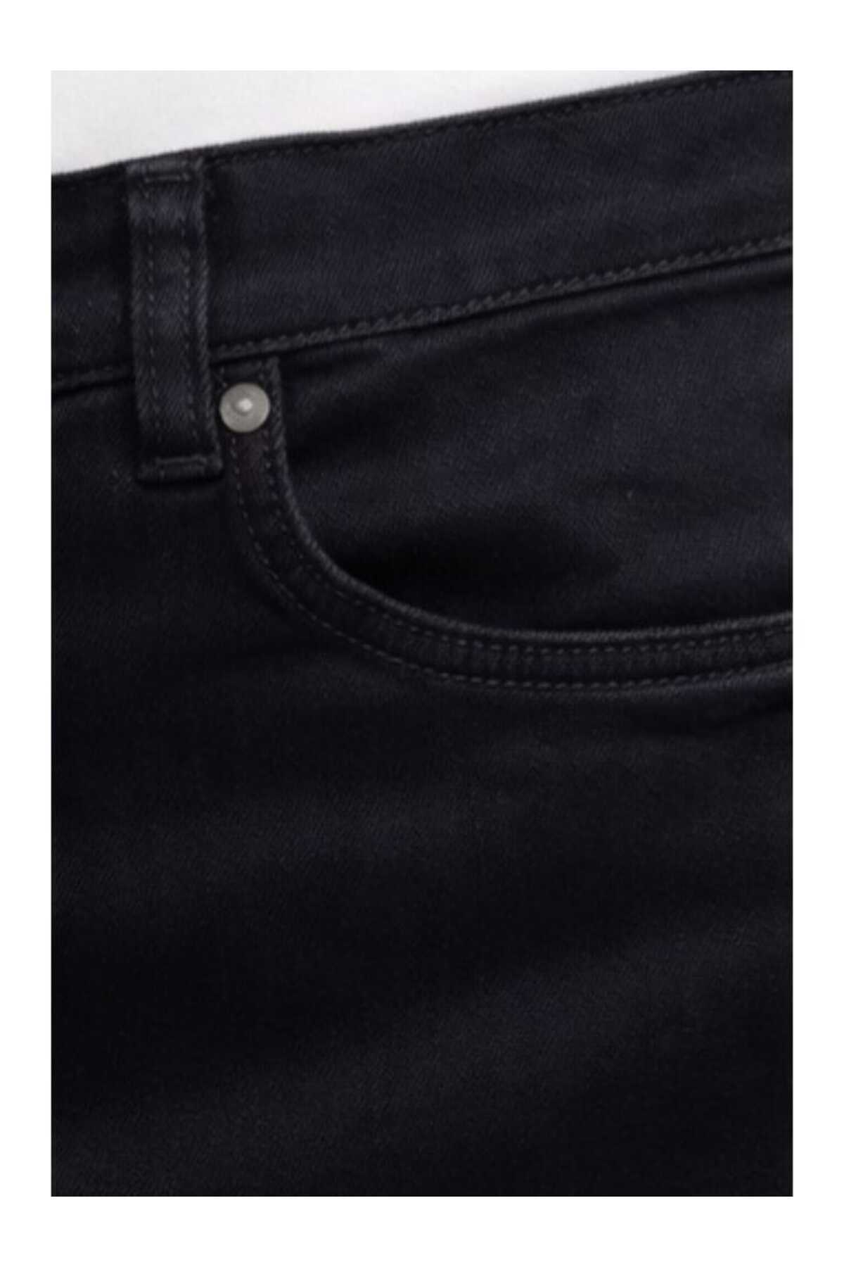 BİrHoşButik BÜYÜK BEDEN FULL LİKRALI BELİ LASTİKLİ SEZONLUK DÜĞMELİ TREND RAHAT YÜKSEK BEL CEPLİ KOT PANTOLON görsel 4