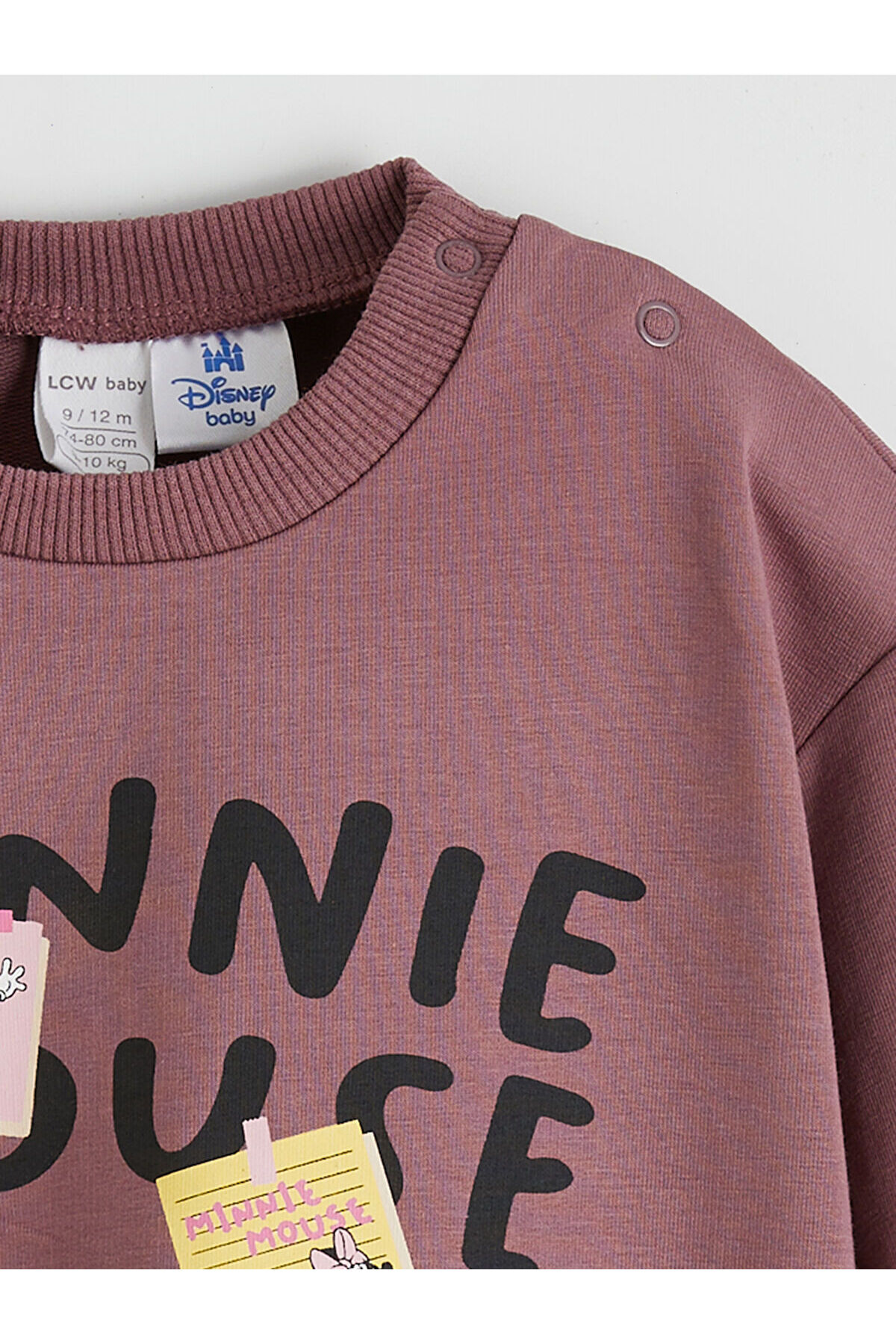 LC Waikiki Nevaa Collection Pembe Minnie Mouse Baskılı Kız Bebek Sweatshirt ve Eşofman Altı fotoğrafı 5 (önizleme)