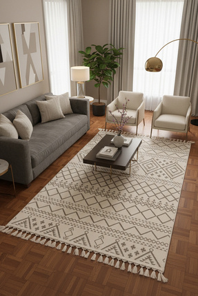 halıcı erkan Kilim Modern Kaymaz Taban Yıkanabilir Özel Ölçü Kesim Bohem Beya...