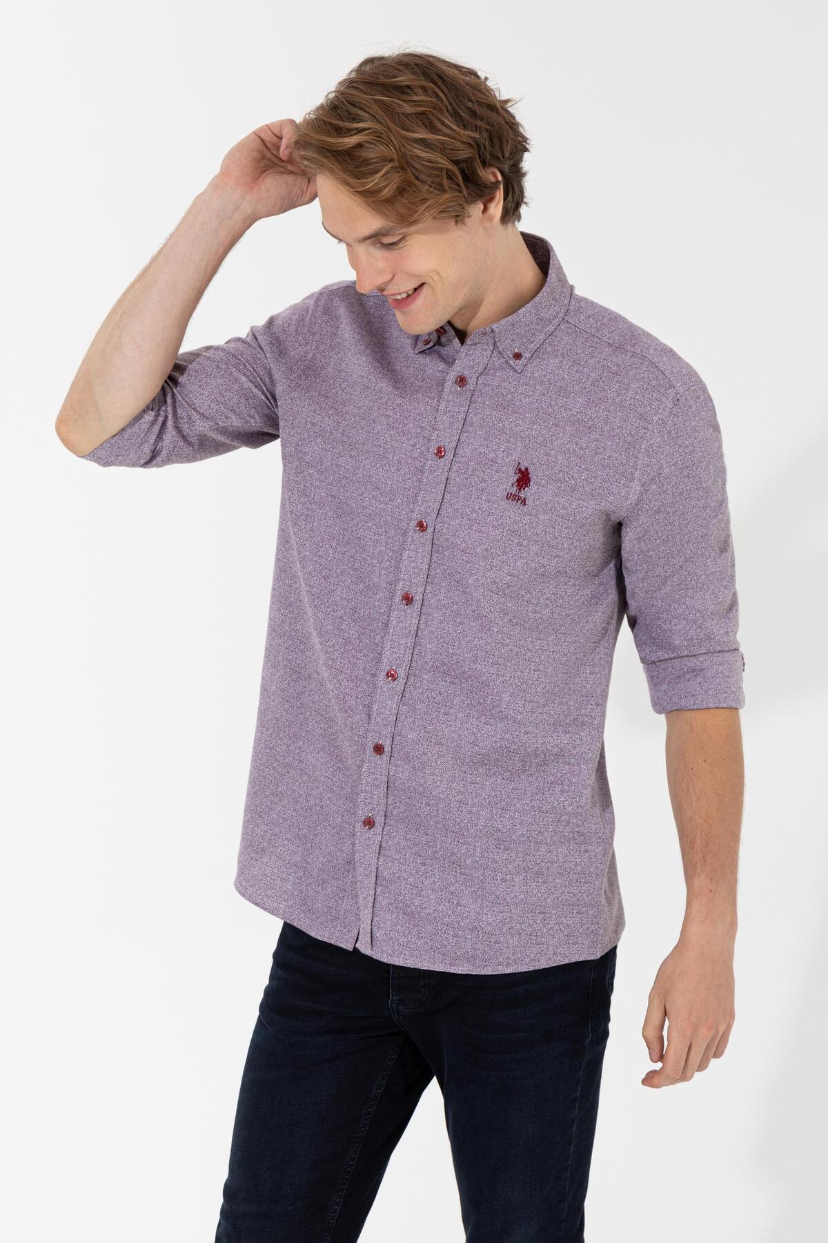 U.S. Polo Assn. Erkek Vişne Uzun Kollu Gömlek — زرشکی G081SZ004.000.1461909