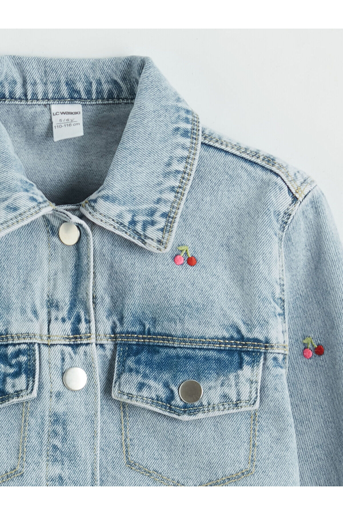 LC Waikiki İndigo Nakışlı Kız Çocuk Jean Ceket fotoğrafı 2 (önizleme)
