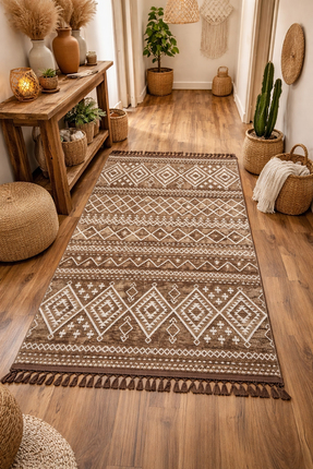 halıcı erkan Kilim Modern Kaymaz Taban Yıkanabilir Özel Ölçü Kesim Bohem Açık...