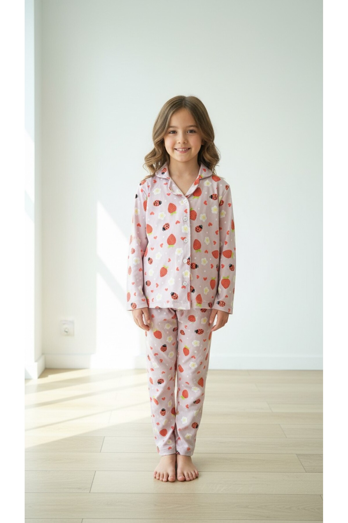 DANBİ Kız Çocuk 4,5,6,7,8,9,10,11 Yaş Mevsimlik Pijama Takımı fotoğrafı 3 (önizleme)