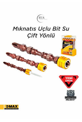 DMAX EUA AKKEMİK ÇİFT YÖNLÜ MIKNATIS UÇLU BİTS UÇ PZ2*65 - 10 ADET - DMX4564