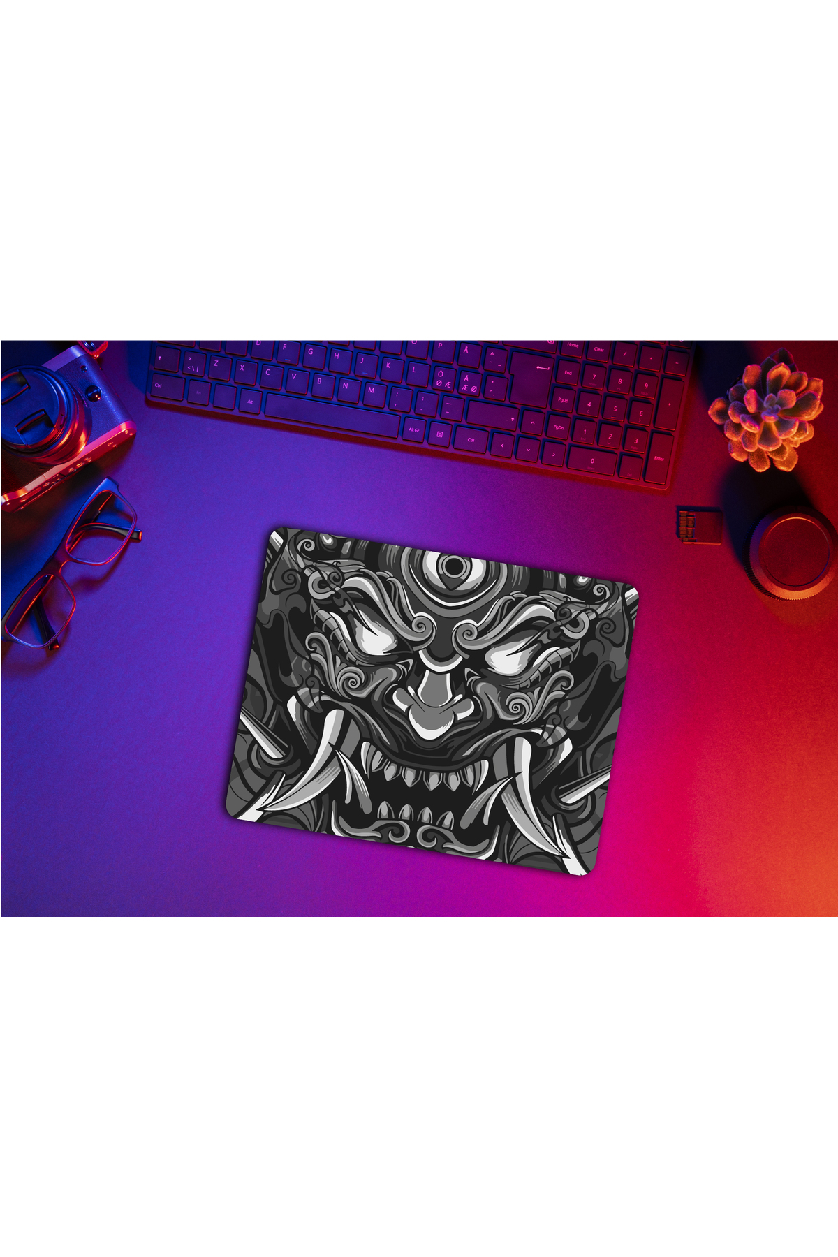 İnfernal Oni Gaming Oyuncu XL Mouse Pad Kaydırmaz Dikişli Mousepad 480x400x3 Mm Dikişli Premium Model