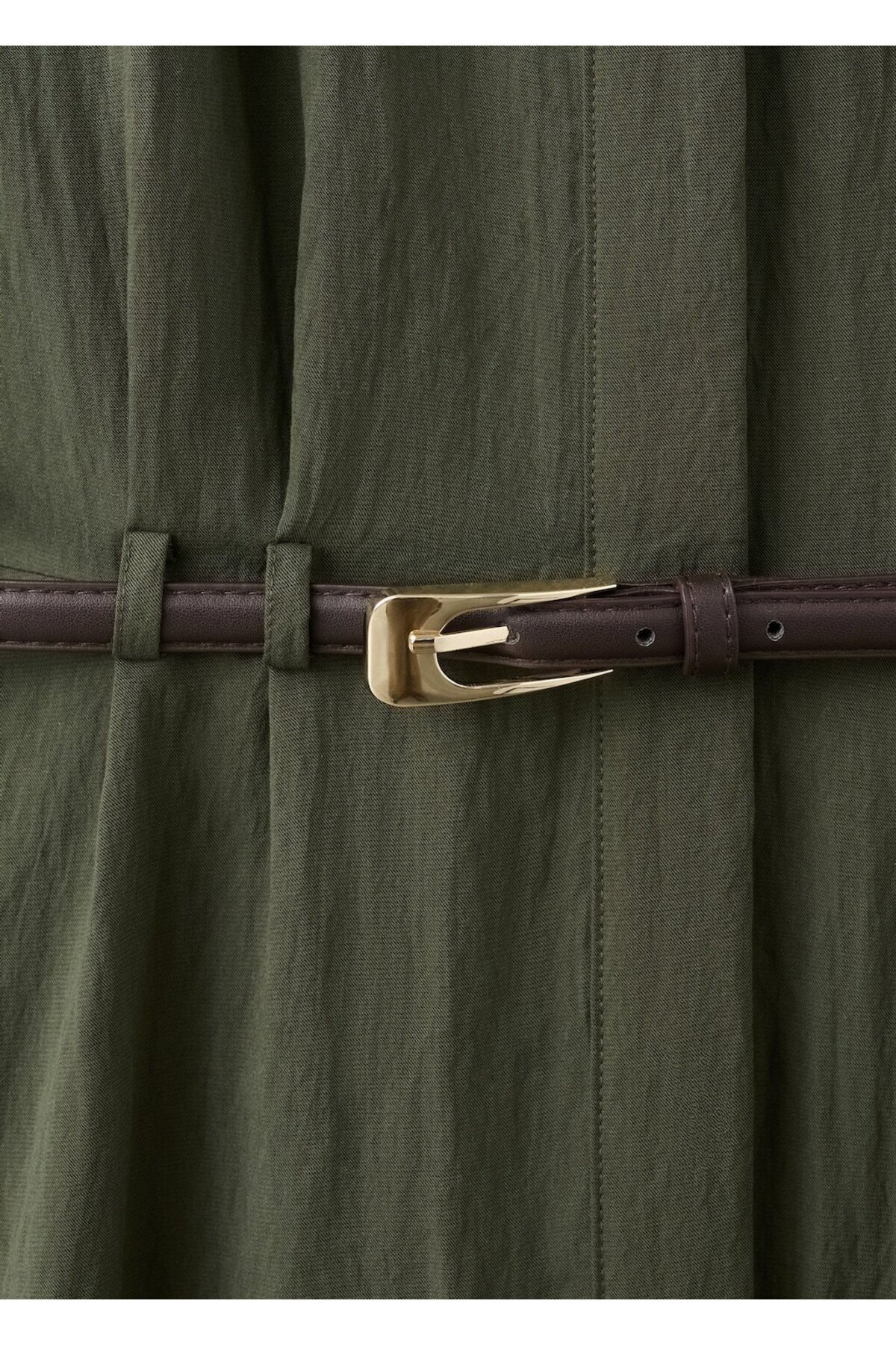 MANGO  Kemerli lyocell gömlek elbise - Görsel 5