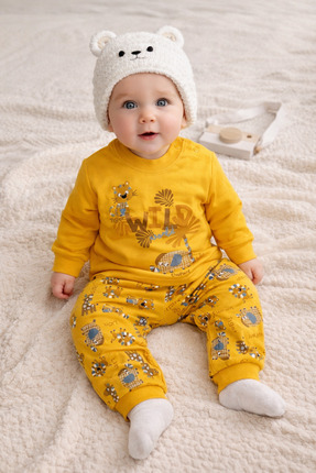 AURAKİDS İKİLİ SARI RENK BEBEK TAKIM