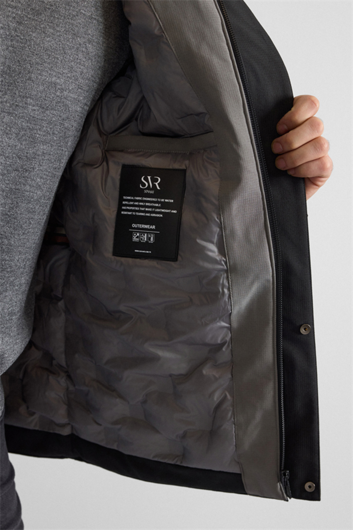 SÜVARİ  Siyah Slim Cepsiz Mont - Görsel 4