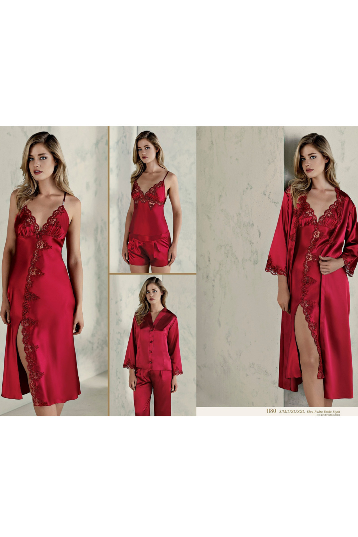 Espuar 1180 Kadın 6'lı Saten Gecelik Çeyiz Seti