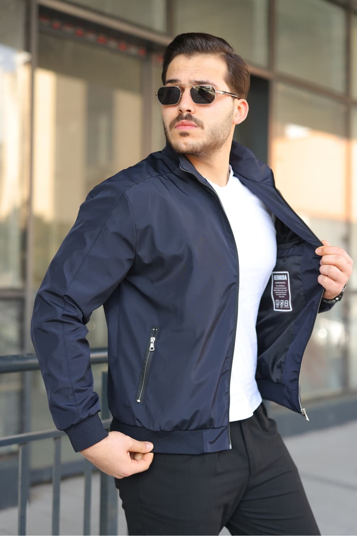 Bermuda Giyim  Erkek Lacivert Su İtici Mevsimlik Mont& Ceket - Görsel 4