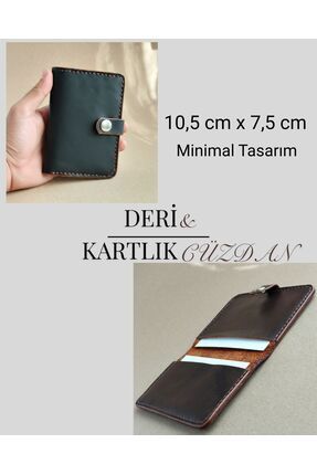 LUNA LUSTER Hakiki Deri Erkek Siyah Minimalist Avuçiçi Tasarım Kartlık & Cüzd...